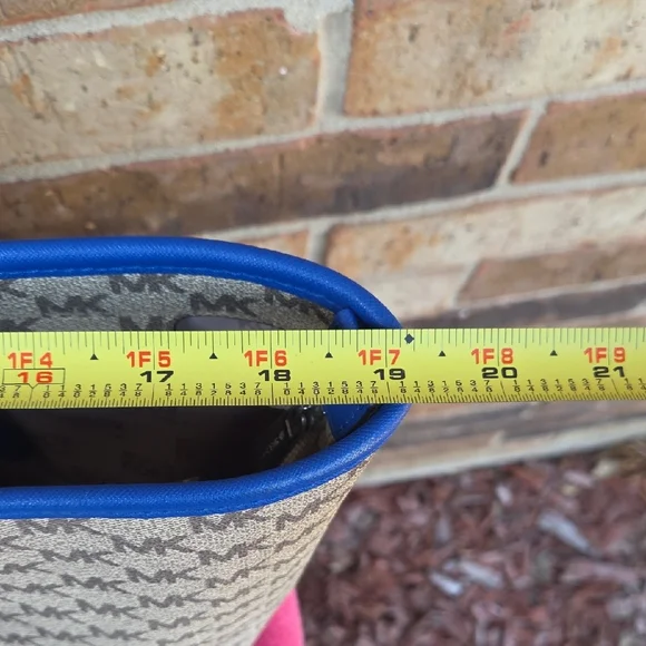 Michael Kors Signature Tote in Blue and Tan - Picture 12 of 16